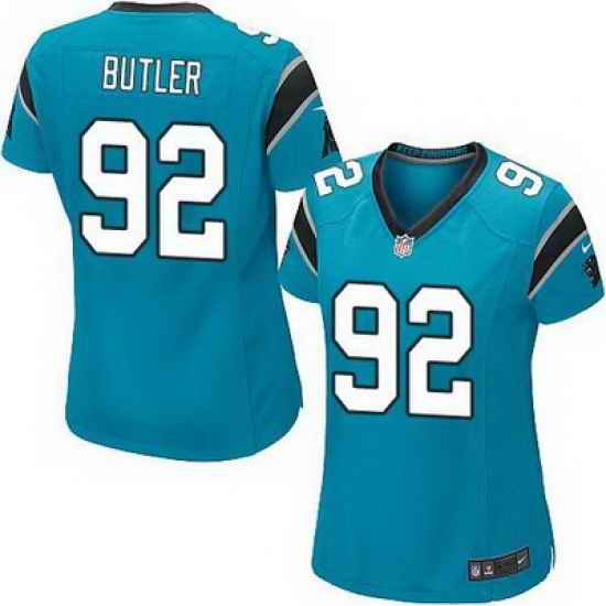 Nike Panthers #92 Vernon Butler Blue Alternate Womens Stitched NFL Elite Jersey